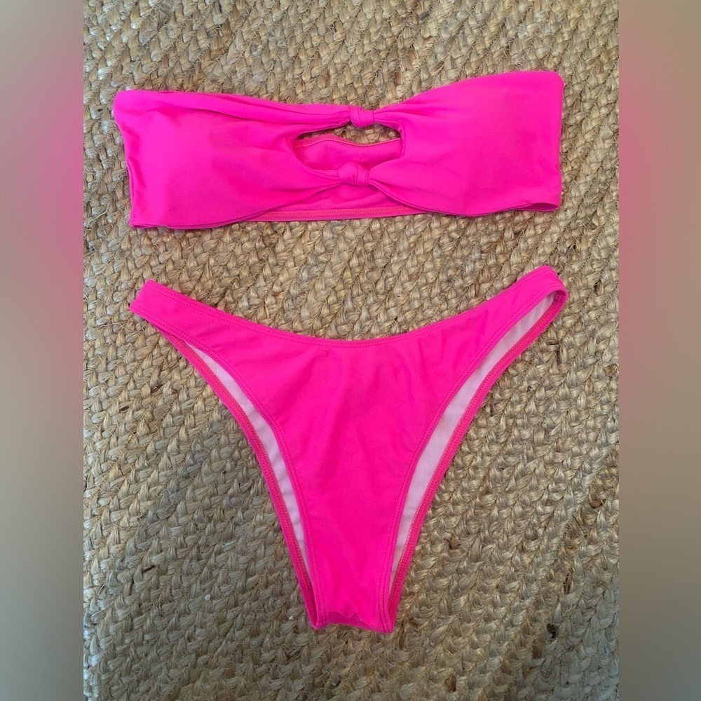 Hot Pink Bandeau Bikini Size L